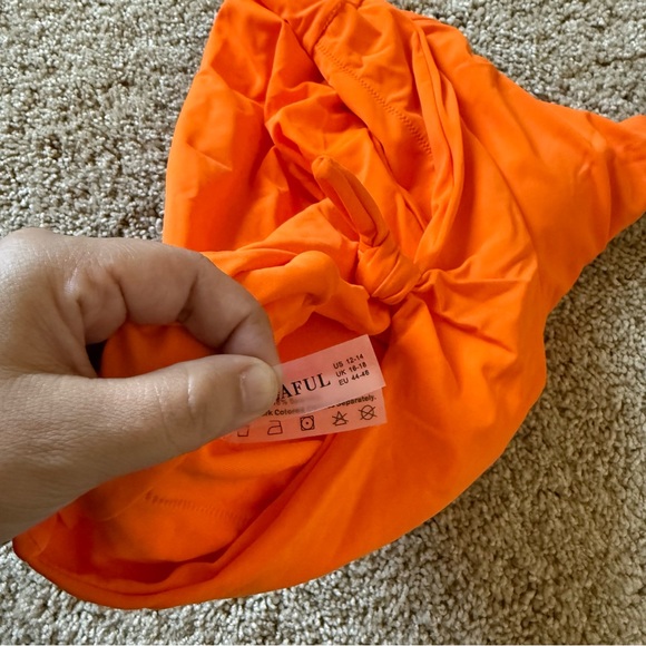 NWT Zaful Women’s Bright Orange and Pink Swimwear Size 12-14 Pair Summer Swim - Picture 2 of 10